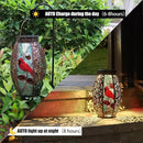 Outdoor Solar Lantern-Waterproof Cardinal Hanging Metal Decorative Lights for Patio Table Garden Pathway Yard with Super Bright Warm White LED, Large Solar Panels, Auto On/Off Sensor by GreenHaven Gardens
