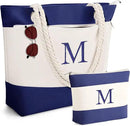 YOOLIFE Beach Bags for Women - Initial Tote Waterproof Bag with Makeup Bag, Mothers Day Gifts for Women Mom Friend Birthday by GreenHaven Gardens