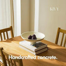 KIVY Concrete Fruit Bowl for Kitchen Counter - Large Decorative Pedestal Bowl for Home Decor - Modern Key Bowl for Entryway Table - White by CozyNest Decor