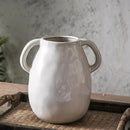 Kimdio White Ceramic Vase with 2 Handles, Modern Farmhouse Vases for Home Decor, Rustic Pottery Vase, Decorative Terracotta Flower Vase, Clay Small Vase, Centerpieces for Dining Table by GreenHaven Gardens