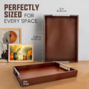 Acacia Wood Serving Tray with Handles - 17" x 13" Rectangular, Decorative Ottoman Tray for Living Room, Coffee Table, Breakfast in Bed, Candle Display by CozyNest Decor