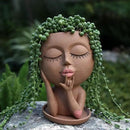 Face Flower Pots Head Planter, Cute Resin Planters for Indoor Outdoor Plants, Macetas para Plantas Funny Head Plant Pot by CozyNest Decor