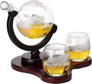Whiskey Globe Decanter Set with 2 Glasses in Gift Box - Whiskey decanter for Liquor, Whiskey, Brandy, Gin, Rum, Tequila, Vodka, and Brandy - Home Bar Accessories for Men and Women by CozyNest Decor