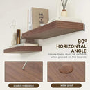 Deep Floating Shelves for Wall, 36'' x 12'' Rustic Large Floating Shelves Set of 2, 12 Inch Deep Walnut Wood Wall Shelves for Living Room Bathroom Laundry Room Bedroom Kitchen Home Office - Walnut by CozyNest Decor
