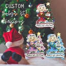 Baby's First Christmas Ornament 2025 Personalized Christmas Ornaments with Name Snow Baby in Stocking with Snowflake Custom Tree Ornament Decorations Ornaments,Blue by TinyTreasures Baby Boutique