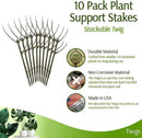 Stackable Plant Support Stakes, Stem Holder Structures for Indoor & Outdoor Use, Garden Accessories for Climbing & Potted Plants, Trellis Alternative - Moonstone, 10 Pack, 17" L by GreenHaven Gardens