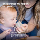 Olababy First Cup | Clear Sense 100% Silicone Infant Trainer Cup | 2oz Medicine Cup for Newborn | Non-Slip & Sloping Design for Tiny Hands & Baby Led Weaning (Mint, 1 Cup) by TinyTreasures Baby Boutique