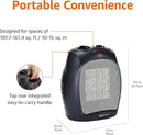 Amazon Basics Ceramic Space Heater, Portable Indoor Heating Solution, With Overheat and Tip-Over Protection, Thermostat, Non-Oscillating, 1500W, 7.52"D x 6.34"W x 9.45"H, Black by CozyNest Decor