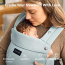 Momcozy Newborn Baby Carrier - Ergonomic, Cozy and Lightweight Carrier for 7-24lbs, Adjustable Neck Support with Sunshield, Breathable Airmesh Perfect for Summer Outing, Silver Grey by TinyTreasures Baby Boutique