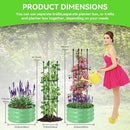 1 Pack Raised Garden Beds Outdoor, Galvanized Metal Raised Garden Bed with Trellis, 23.6x23.6x60in Tomato Cages for Garden Planters Box with Trellis for Climbing Plants Vegetable Vine Flowers by GreenHaven Gardens