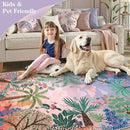 LIVEBOX Washable 6x9 Rug for Living Room, Soft Jungle Animal Print Rugs for Bedroom Aesthetic, Non Slip Purple Boho Rug Botanical Kids Rugs for Bedroom Girls,Stain Resistant Kid Rug for Playroom by CozyNest Decor
