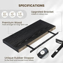 Fun Memories Floating Shelves for Wall, 32 Inch Long Floating Shelves Set of 2, 32 x 10 Wooden Shelves for Wall, Large Storage Shelves, Hanging Shelves for Bathroom Kitchen Bedroom, Black by CozyNest Decor