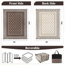 Pauwer Waterproof Outdoor Rug 8x10, Reversible Plastic Straw Patio Camping Rug, Indoor Outdoor RV Mat Carpet for Deck, Camper, Porch, Balcony, Backyard, Picnic, Bordered Brown by GreenHaven Gardens