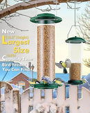 iBorn Metal Bird Feeder for Outside Hanging,Wild Bird Feeders for Cardinal,18cm Large Roof&Green,42CM Long,4.5lb High-Capacity(Seed is not Included) by CozyNest Decor