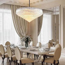 30" Modern Dining Room Chandeliers, 13-Light Clear Crystal Chandeliers, Dimmable Blown Glass Chandelier for Living Room, Round Large Chandelier for High Ceiling, Bedroom, Entryway, Staircase by CozyNest Decor