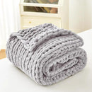 Admitrack Chunky Knit Blanket Throw, 100% Hand Knit Chenille Throw Blanket for Sofa & Home Decor, Soft and Cozy Knitted Throw Blankets (Light Gray，51"x63") by CozyNest Decor
