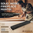 48x7x3 Fireplace Mantel - Solid Rustic Wood - Wall Mounted Floating Shelf with Invisible Heavy Duty Steel Bracket (Weathered Black) by CozyNest Decor
