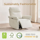 CHITA Power Recliner Chair, Electric Triple-Motor Swivel Glider Nursery Rocking Chair with Adjustable Power Headrest and Lumbar Support, GREENGARD Gold Certified, Solid Wood Base, Linen by TinyTreasures Baby Boutique