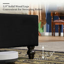 PaPaJet King Bed Frame Upholstered Platform Bed Frame with 52.8'' Tall Sleigh Headboard, Button Tufted, No Box Spring Needed, Easy Assembly, Black by CozyNest Decor