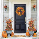 Fall Wreaths for Front Door 16'' Autumn Velvet Pumpkin Wreath with Metal Hook Harvest Maple Wreath Fall Decoration for Home Halloween Thanksgiving Decoration, Briful by CozyNest Decor