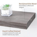 Axeman Floating Shelves for Wall, 8 Inch Deep Rustic Solid Elm Wood Wall Shelves for Storage, Wall Mounted Display Shelving with Invisible Heavy-Duty Metal Bracket, 36'' Width Set of 2, Grey by CozyNest Decor