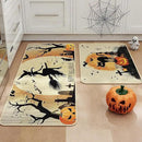 Halloween Kitchen Mat Set of 2, Spooky Witch Pumpkin Cat Halloween Kitchen Decor, Halloween Rug for Floor, Indoor Spooky Home Decor with Non-Slip Backing,17 x 29 Inch & 17 x 47 Inch by CozyNest Decor