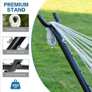 PNAEUT Double Hammocks with Stand for Outside, Portable Space Saving Heavy-Duty Steel Stand for Indoor Outdoor Patio with Carrying Bag, 450 lbs Capacity (Tropical) by GreenHaven Gardens