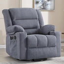 Rocker Recliner Chair with Heat and Massage, 360° Swivel Recliner Chairs for Adults, Heavy Duty Reclining Sofa Chair with USB Port Cup Holders Side Pockets for Living Room (Grey) by CozyNest Decor