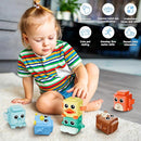 Stacking Toys Set for Toddlers 18+ Months, 6 in 1 Infant Sensory Toys with Changing Expressions, Pressable Animal Stacking Blocks, Christmas Birthday Gifts for 1 2 3 4 Years Old Baby Boys Girls by TinyTreasures Baby Boutique