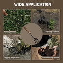 Hand Cultivator Rake, Ergonomic Small Garden Rake with Walnut Handle & 4 Durable Tines, Garden Tools for Weeding, Digging and Cultivating by GreenHaven Gardens