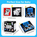 OKOOKO Soft Baby Books Black and White High Contrast 12PCS Soft Cloth Books Bath Books Crinkle Washable Non-Toxic Early Education Preschool Learning Toy for Newborns Babies Infants Toddlers Kids by TinyTreasures Baby Boutique