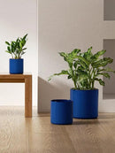 LE TAUCI Ceramic Plant Pots Indoor, 10+8+6 Inch Planters for Indoor Plants, Mid-Century Modern Flower Pots with Drainage Hole and Plug, Cylinder Round Planters, Set of 3, Sapphire Blue by GreenHaven Gardens