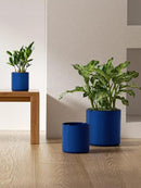 LE TAUCI Large Plant Pots Set, 10/8/6 Inch Ceramic Planters for Indoor Plants, Mid-Century Modern Flower Planter Pots with Drainage Hole and Plug, Cylinder Round Planter Pots, Set of 3, Sapphire Blue by GreenHaven Gardens