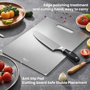 2 Pack Titanium Cutting Board- 100% Pure Titanium Cutting Boards For Kitche,Easy to clean,Double-sided food-grade Cutting Board For Cutting Meats, Fruits And Vegetables,M + L by CozyNest Decor