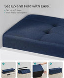 SONGMICS Storage Ottoman Bench, Foldable Foot Rest with Legs, 15 x 43 x 15.7 Inches, End of Bed Bench, Storage Chest, Load up to 660 lb, for Living Room, Bedroom, Entryway, Midnight Blue ULSF018I01 by CozyNest Decor