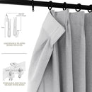 Full Blackout Privacy Curtains, 240 Inch Extra Wide Linen Blend Drapes, Pinch Pleat Window Drapery for Room Divider Storage/Space Room Separation, 1 Panel, W 240" x L 108", Silver Grey by CozyNest Decor