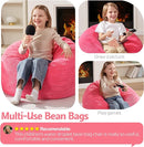 Homguava 2FT Bean Bag Chair,Teardrop Bean Bags Small Beanbag Chair with Memory Foam Filled and Ultra Soft Corduroy Cover for Living Room, Bedroom (Small,Pink) by TinyTreasures Baby Boutique