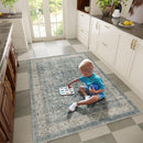 Machine Washable Entryway Throw Rug: Door Mat Indoor Entrance 3x5 Rug Boho Small Area Rug Non-Slip Low Pile Kitchen Rug for Front Door Indoor Entrance Entry Kids Room by TinyTreasures Baby Boutique