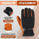 HLDD HANDLANDY Leather Work Gloves for Men & Women, Adjustable Wrist Cowhide Gardening Glove with Reinforced Palm for Driver by GreenHaven Gardens