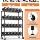 Industrial Metal 4 Tier Shelving for Garage, Pantry, Warehouse, Basement Utility Room, Storage Rack Metal Shelving Unit, Shelf Organizer, Black 23.6" D x 53.2" W x 73.6" H by CozyNest Decor