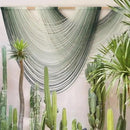 Macrame Wall Hanging Green Yarn Art Dip-Dye Boho Wall Decor Fiber Wall Art Craftsmanship Home Decor 57" W x 39" L by CozyNest Decor