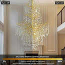 H61'' Modern Gold K9 Crystal High Ceiling Chandeliers, 23-Lights Staircase Chandeliers,Luxury Large Crystal Tree Branch Chandelier, D40'' Foyer Chandelier,For Living Room,Entryway,Dining Room by CozyNest Decor