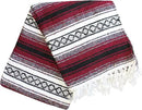 Del Mex Classic Mexican Blanket, Large Authentic Woven Falsa Throw (70"x50"), Artisan Southwest Décor for Beach, Yoga, Outdoors (Burgundy) by CozyNest Decor