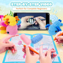 Crochet Kit for Beginners-3PCS Axolotl Crochet Kits for Adults Kids, Crochet Starter Kit with Step-by-Step Video Tutorials, Crochet Animals Kits DIY Craft Knitting Kit Learn to Crochet Kits for Adults by TinyTreasures Baby Boutique