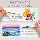 CHROMATEK Watercolor Paint Set – 50 Vivid Colors Including Transparent, Opaque & Pastel – Art Kit with Brush, Water Pen, Palette, Color Chart, Swatch Sheets, Pad & Metal Travel Case by TinyTreasures Baby Boutique