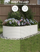 8x4x2ft Raised Garden Bed,Galvanized Raised Planter Boxes Outdoor with Easy Assembly, Large Garden Bed for Vegetables, Fruits, Flower,Raised Garden Bed,Beige by GreenHaven Gardens