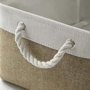 TheWarmHome Storage Basket for Organizing - 16x12x8 inch Large 3 Pack Collapsible Storage Bin for Shelves with Handles, Fabric Storage Cubes for Organizer Cloth Gift Toy Closet (Whiet & Khaki) by TinyTreasures Baby Boutique