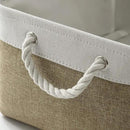 TheWarmHome Storage Basket for Organizing - 16x12x8 inch Large 3 Pack Collapsible Storage Bin for Shelves with Handles, Fabric Storage Cubes for Organizer Cloth Gift Toy Closet (Whiet & Khaki) by CozyNest Decor