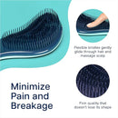 Crave Naturals Glide Thru Detangler Brush Pack of 2 - Curly Hair Brush for Women and Kids - Wet and Dry Comb for Adults - Soft Flexible Bristles for Gentle Use - Turquoise and Pink by TinyTreasures Baby Boutique