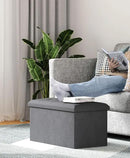 Storage Ottoman Bench, Folding Ottoman Foot Rest, 15 x 30 x 15 Inches, End of Bed Bench,Storage Chest, for Living Room, Bedroom, Hallway, Entryway, Dark Gray by CozyNest Decor